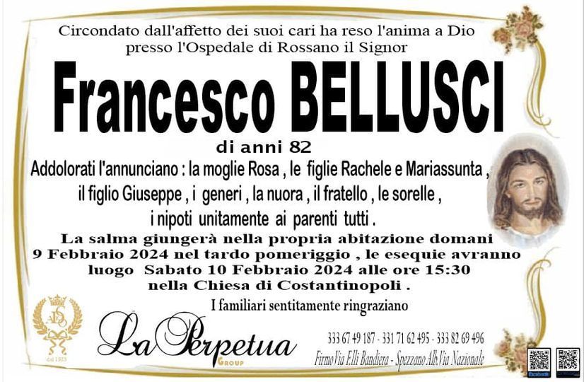 necrologio Francesco Bellusci