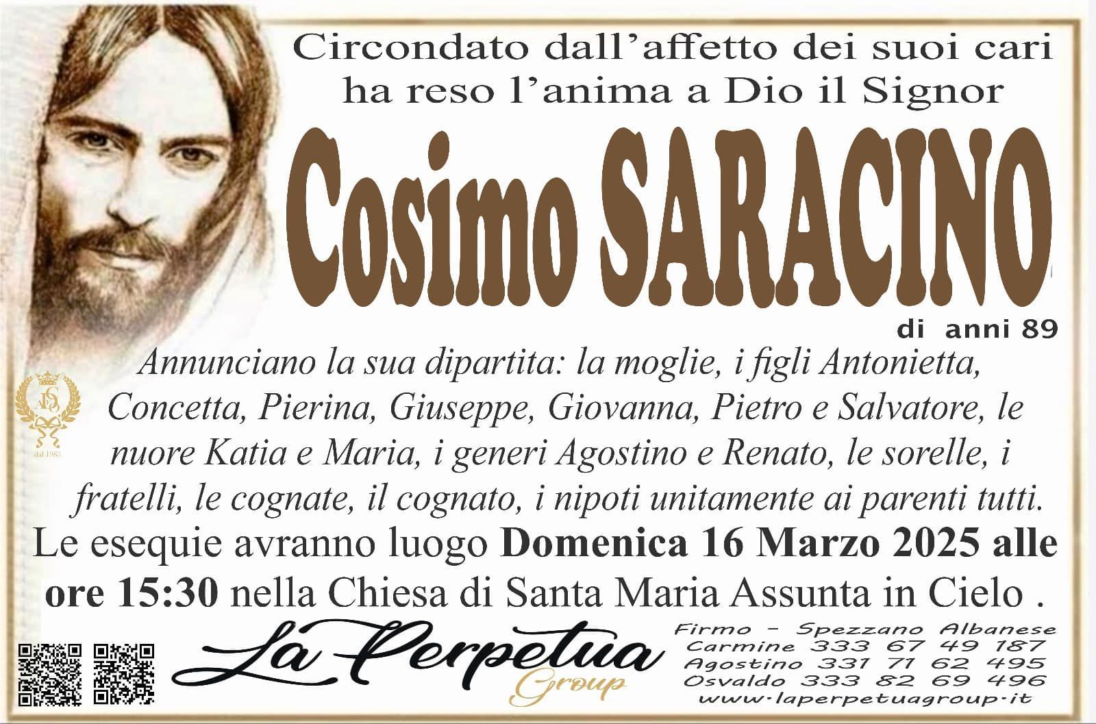 necrologio Cosimo Saracino