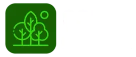 A green icon of trees with leaves on a white background.