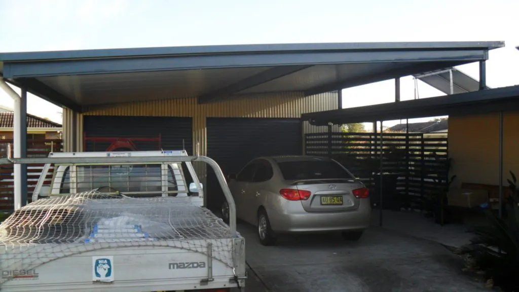 A Truck Is Parked Under a Carport — Manning Valley Patios in Cundletown, NSW