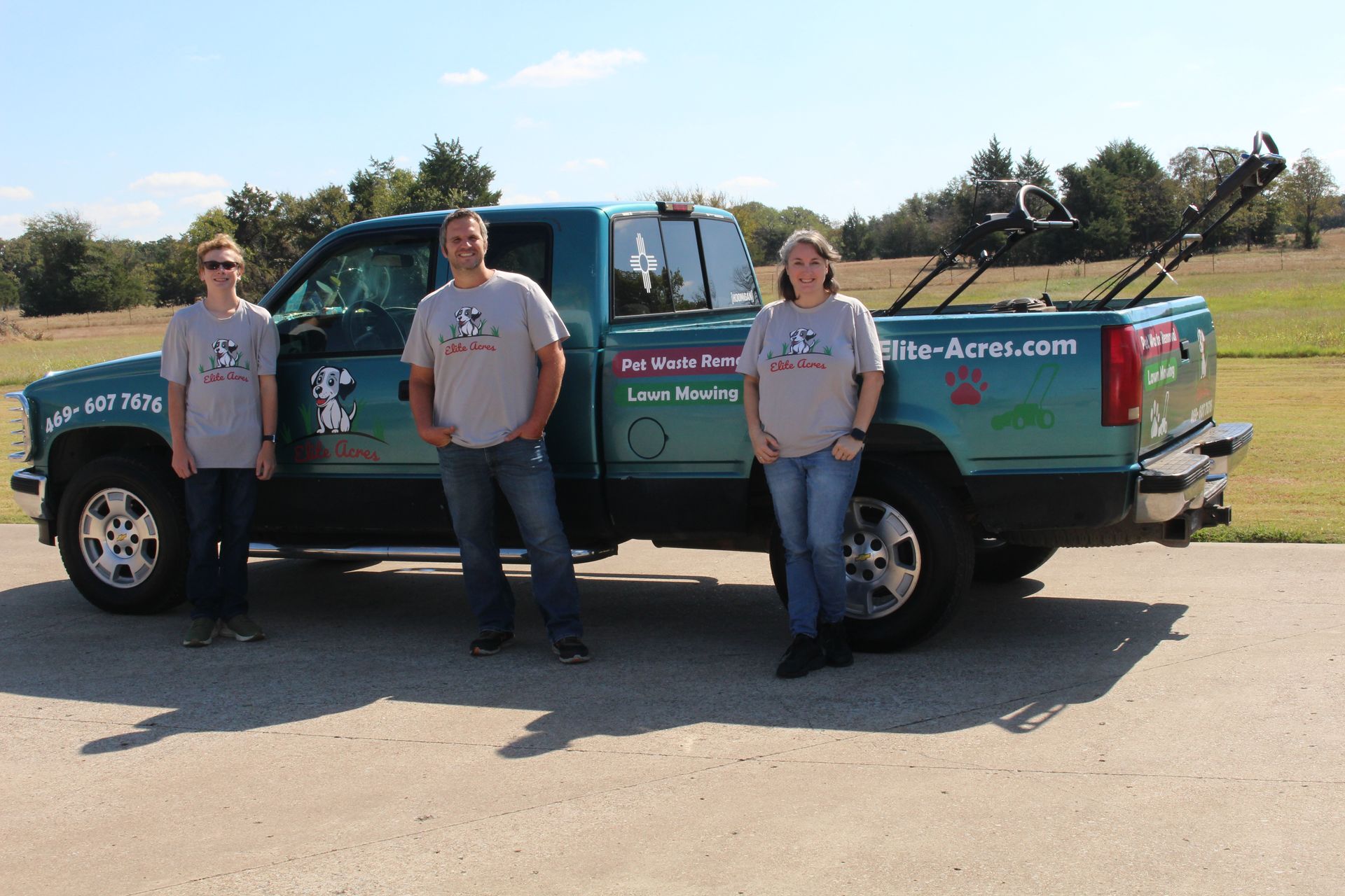 Owners near the service truck.