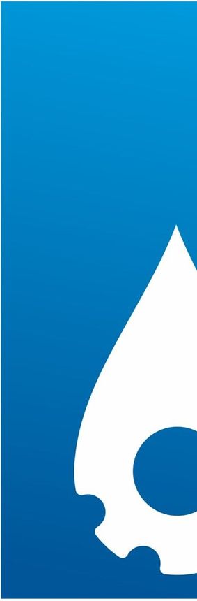 A blue background with a white gear icon on it symbolizing engineering and project management