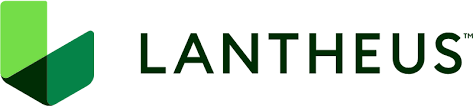 The logo for Lantheus green letters and with a green shield.