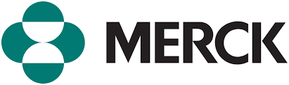 The logo for Merck, a green and white circle with the word MERCK written in black letters on white background.