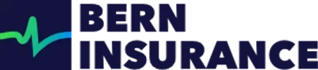 A logo for bern insurance with a heartbeat on it