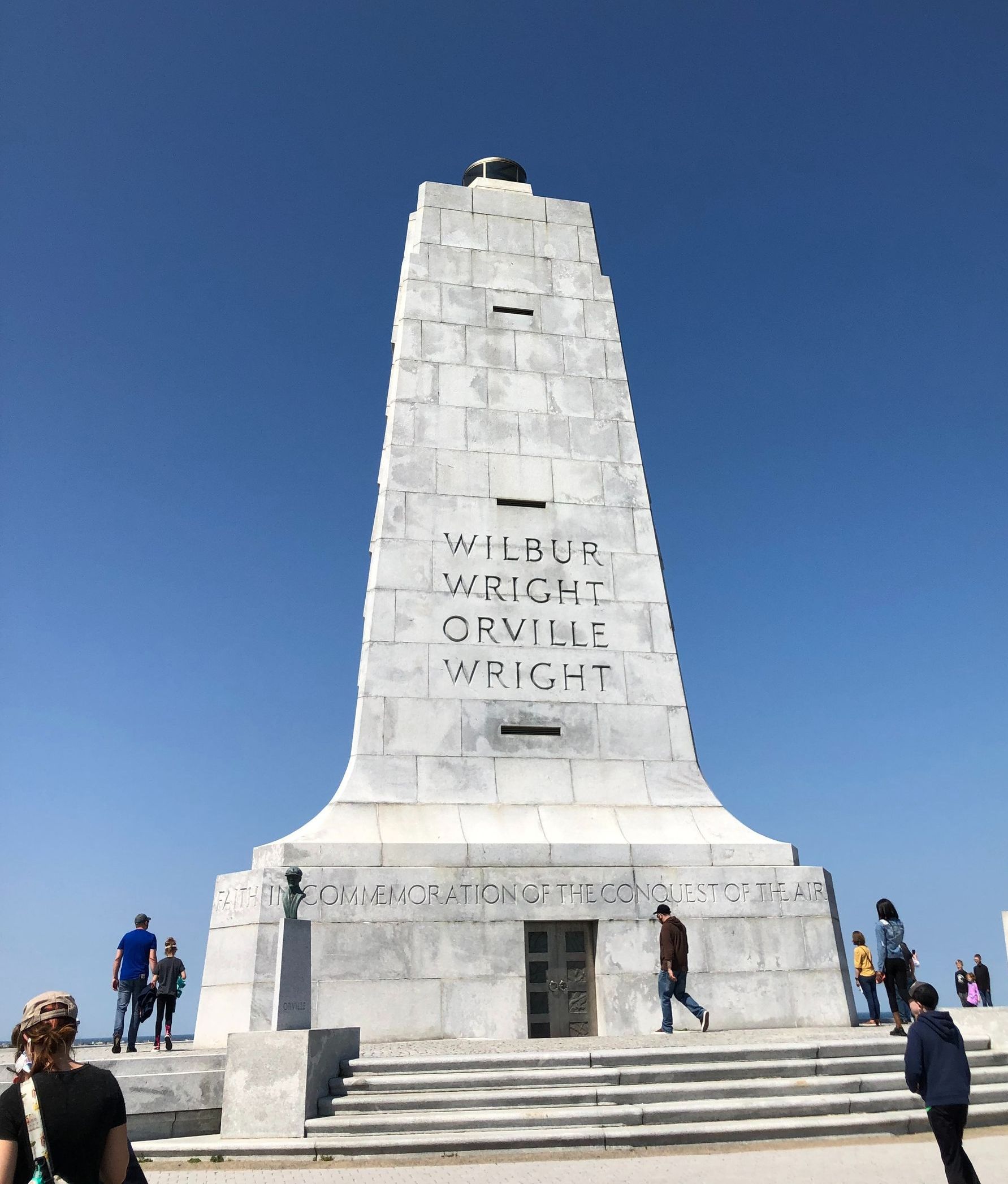 A very tall stone tower with the name orwell written on it