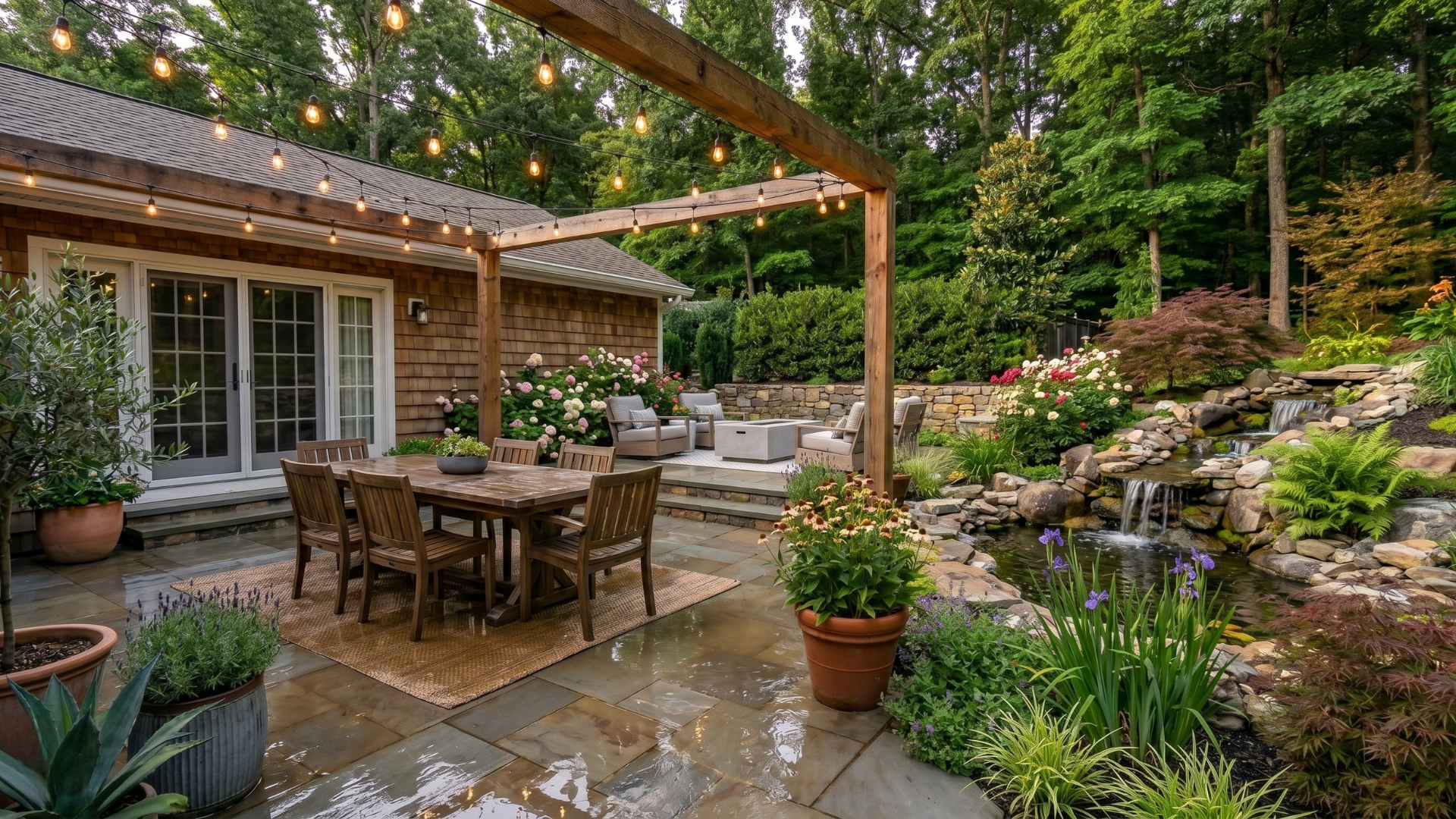 patio drainage problem standing water uneven surface