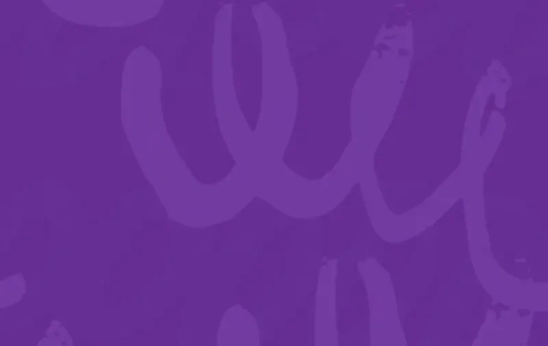 Purple abstract pattern with overlapping doodle shapes on a soft pastel background