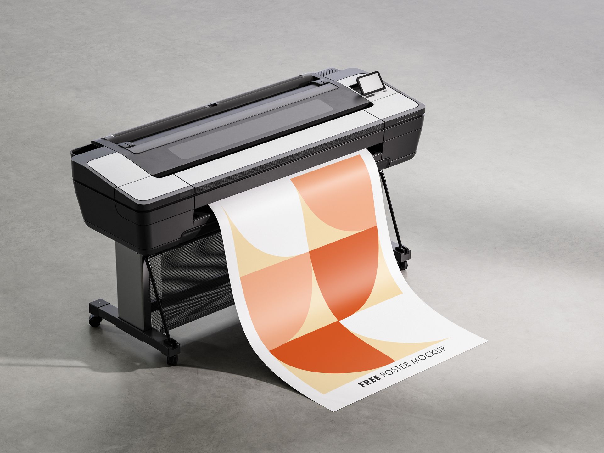 Large format printer printing a colorful geometric design.