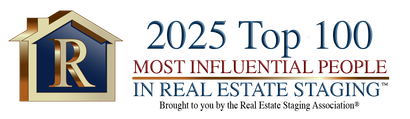 A logo for the 2022 top 100 most influential people in real estate staging