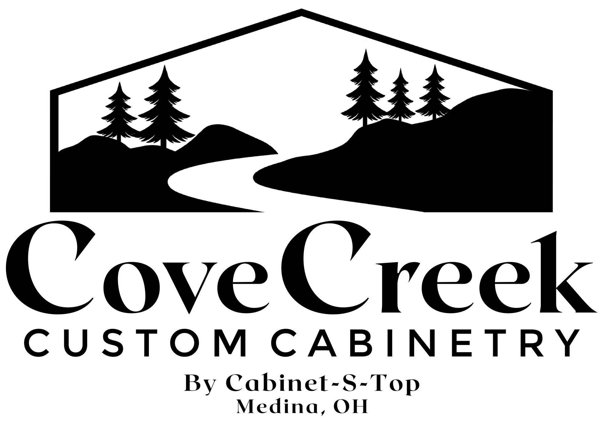 black and white image of Cove Creek cabinetry