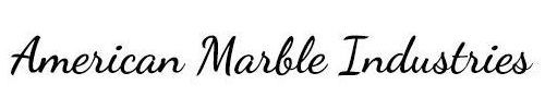 The logo for american marble industries is black and white.