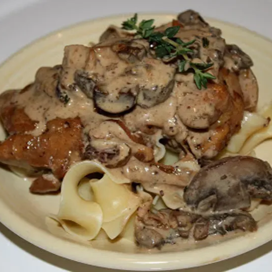 Chicken with Creamy Bacon-Thyme Reduction