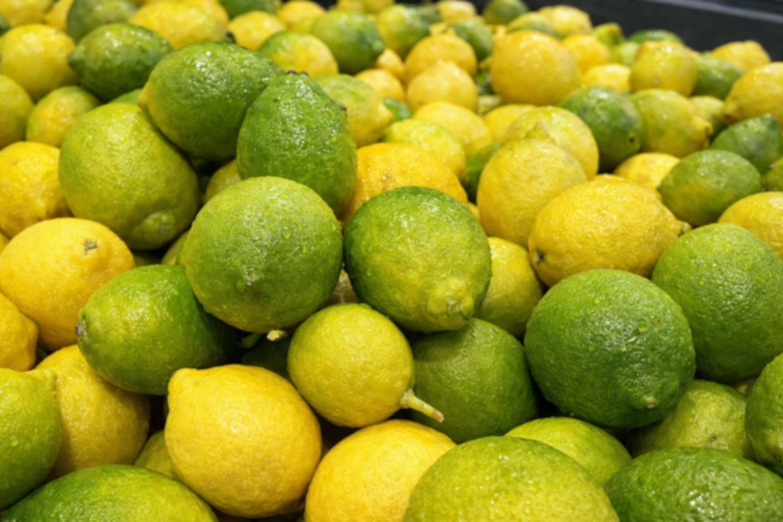 Green and yellow lemons