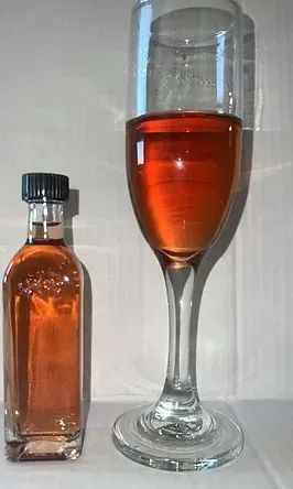 tall glass of rose wine