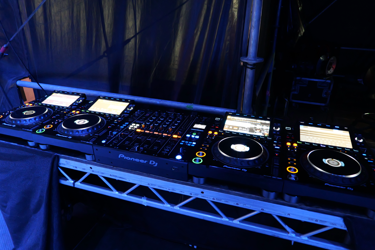 Panasonic decks on stage at Fix Fest 2026, Delapré Abbey