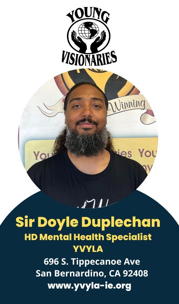 Poster for Sir Doyle Duplechan, HD Mental Health Specialist, with logo and contact details on blue background