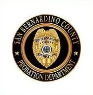 San Bernardino County Probation Department seal in black and gold with a central sheriff-style emblem