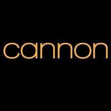 Orange lowercase “cannon” text on a black background
