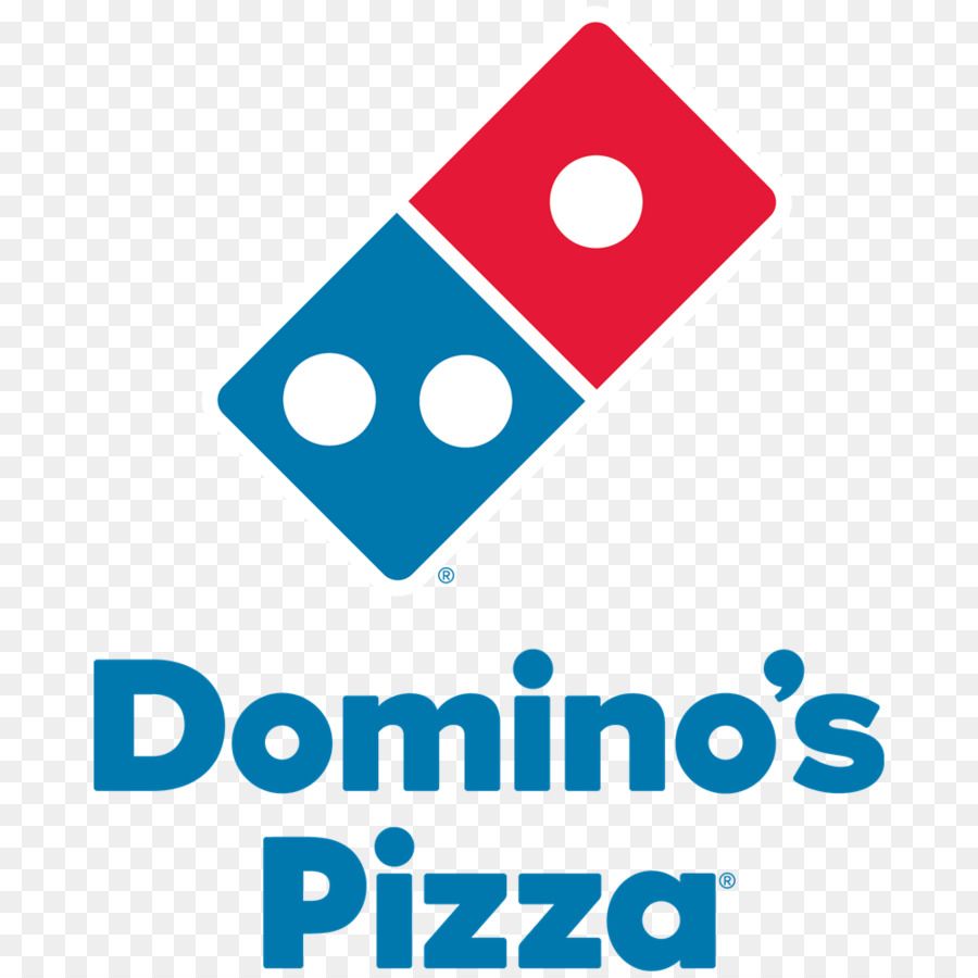 Domino’s Pizza logo with red and blue domino icon and blue text