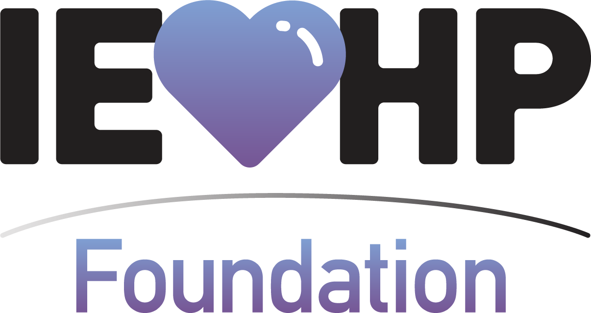 HE♥HP Foundation logo with a purple heart and blue text