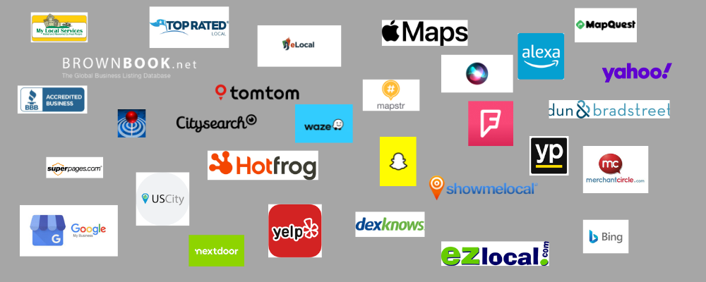 A bunch of logos including one that says maps