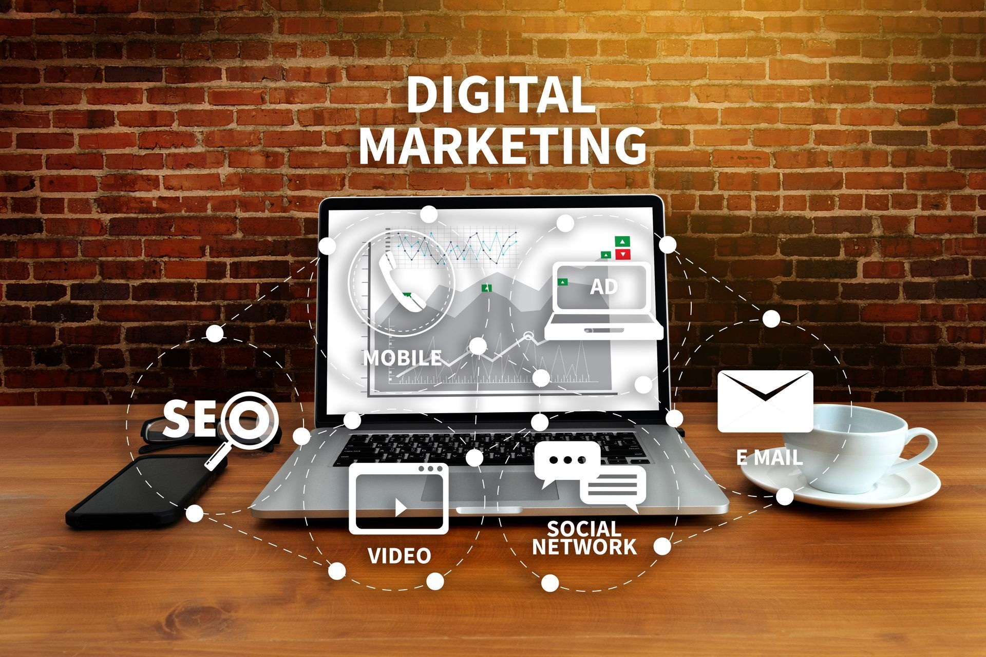 digital marketing collage