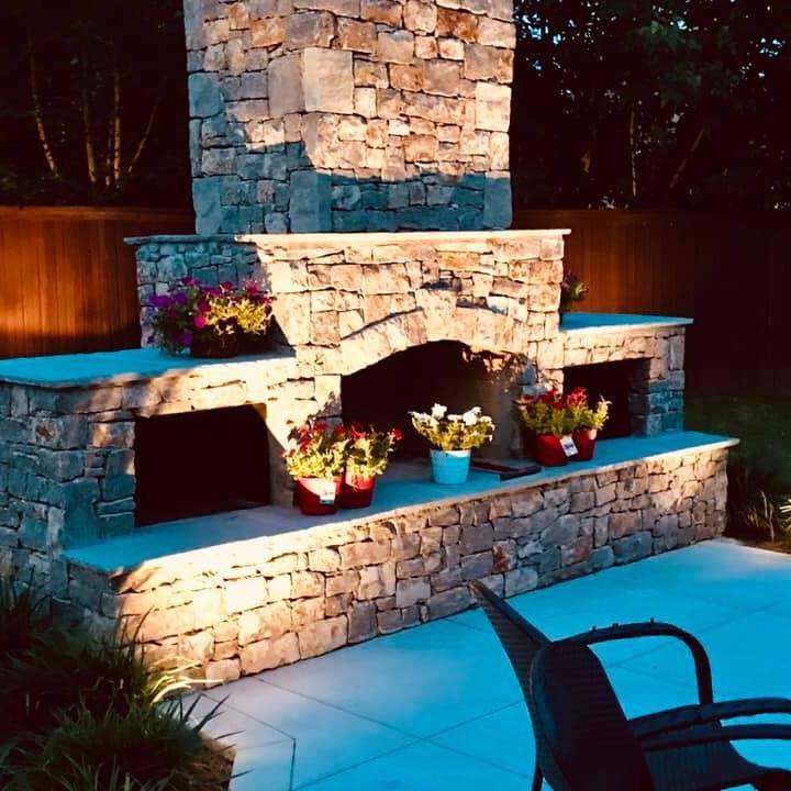 Lighting on fire pit