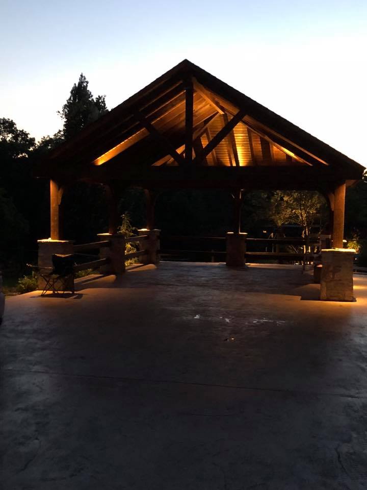 Lighting on pergola