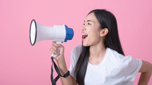 Lady With Megaphone — Lexington, KY — Bluegrass Office Systems