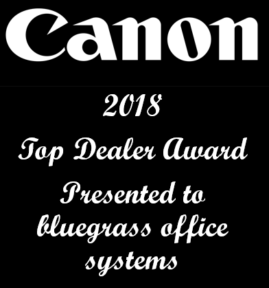 Canon 2018 Award — Lexington, KY — Bluegrass Office Systems