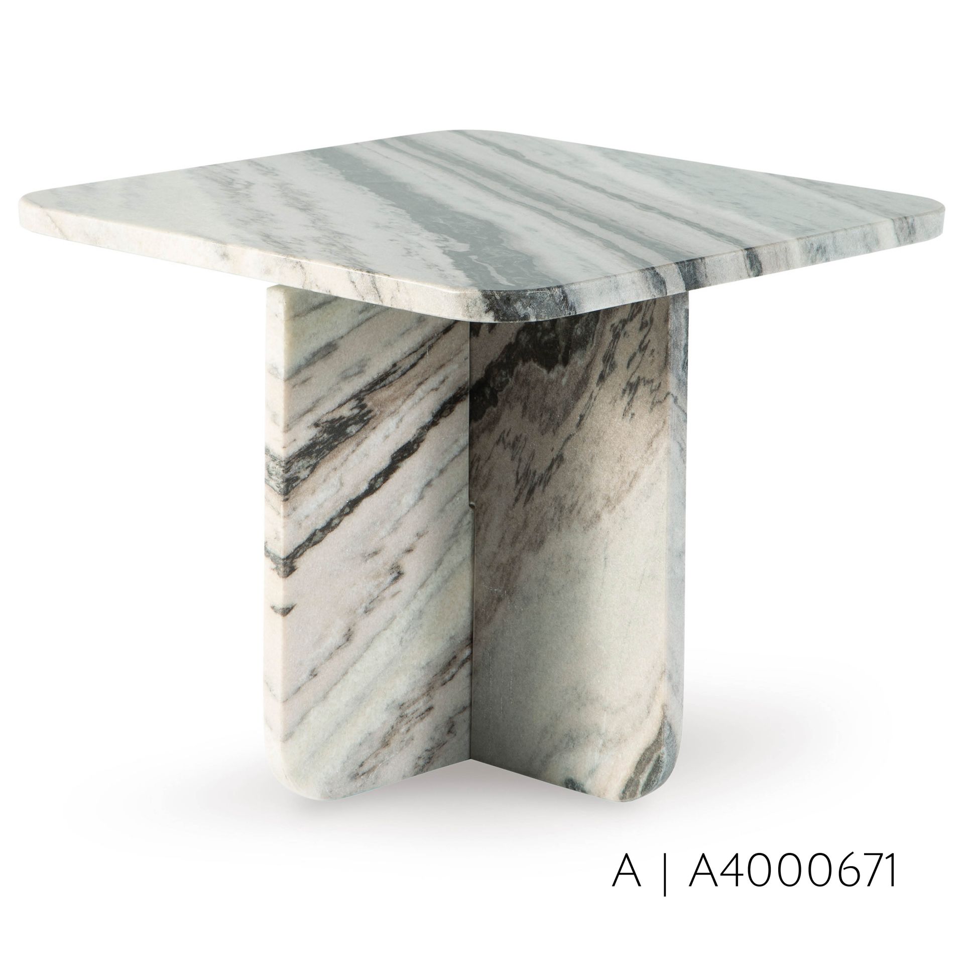 Marble side table with square top