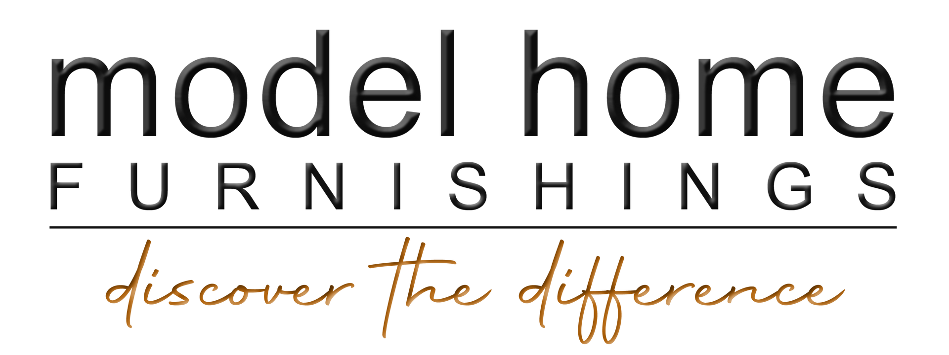 Logo for Model Home Furnishings, a furniture store. The tagline reads, 