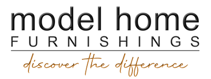 Logo for Model Home Furnishings, a furniture store. The tagline reads,