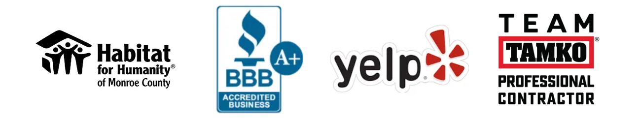 The logos for habitat for humanity yelp and team tanko