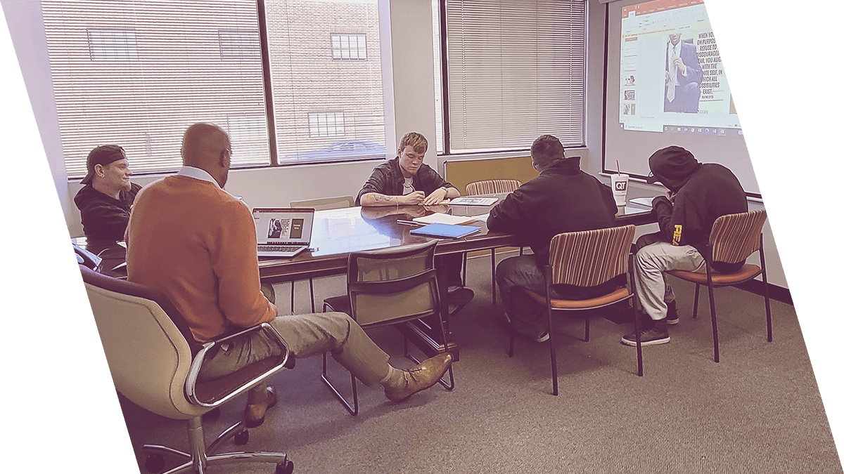 1st Step Work Readiness Program Participants Studying