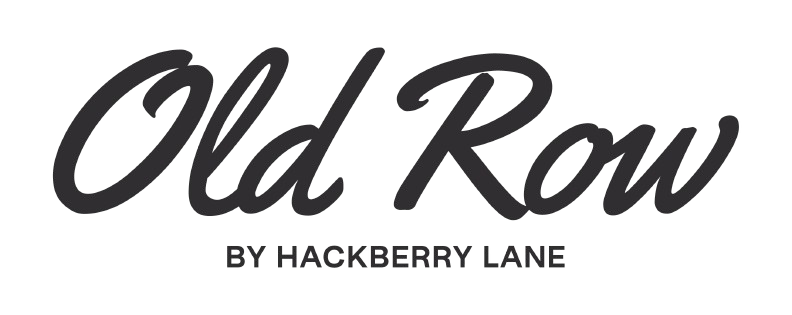 Old Row logo with “By Hackberry Lane” tagline in black script on white background