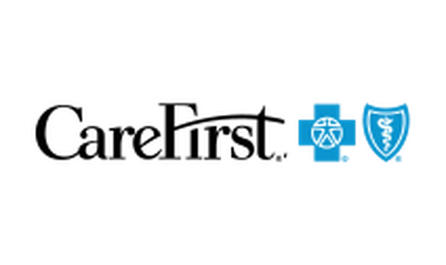 CareFirst logo with blue medical cross and shield icons on a white background