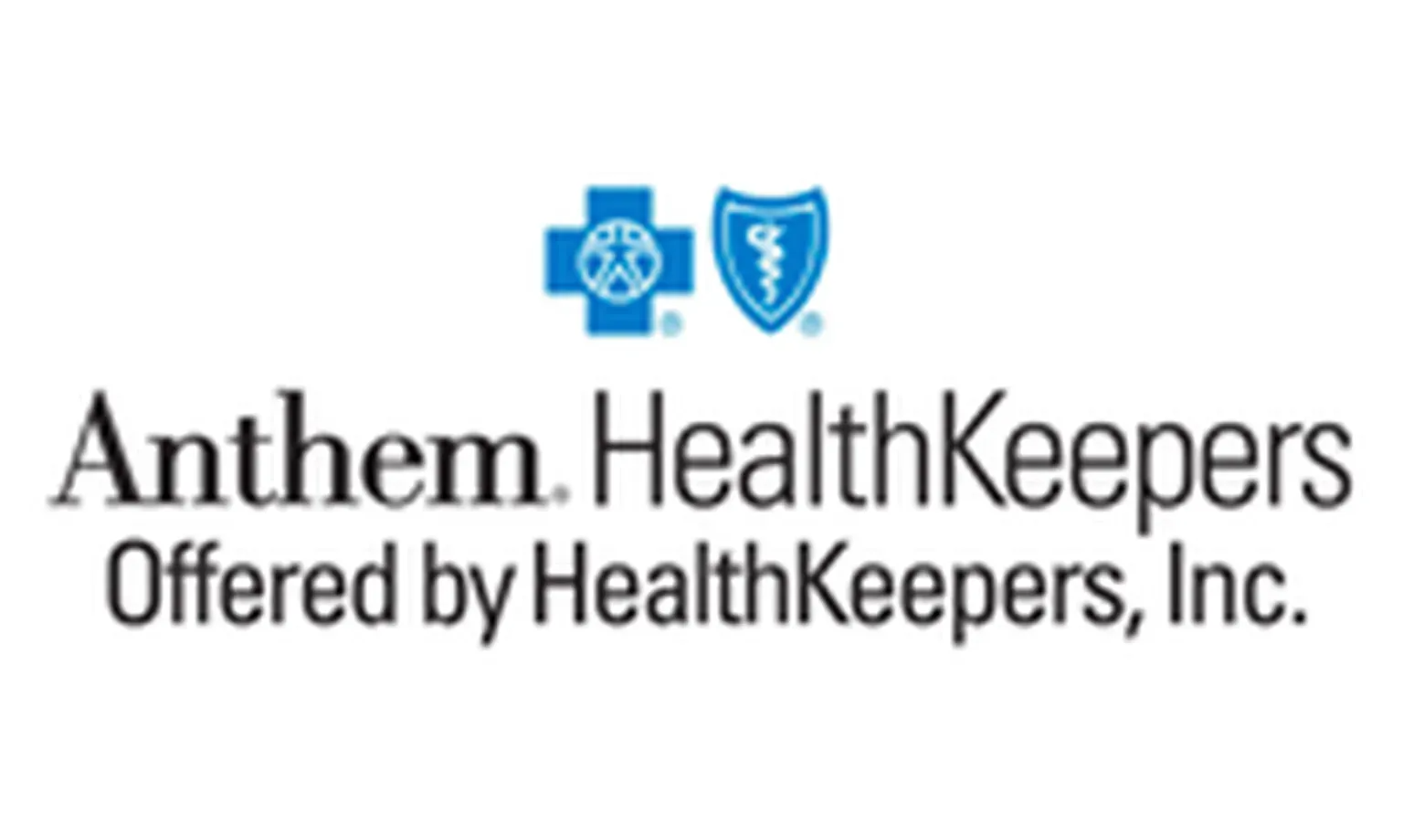 Anthem HealthKeepers logo with blue medical shield icons and “Offered by HealthKeepers, Inc.” text