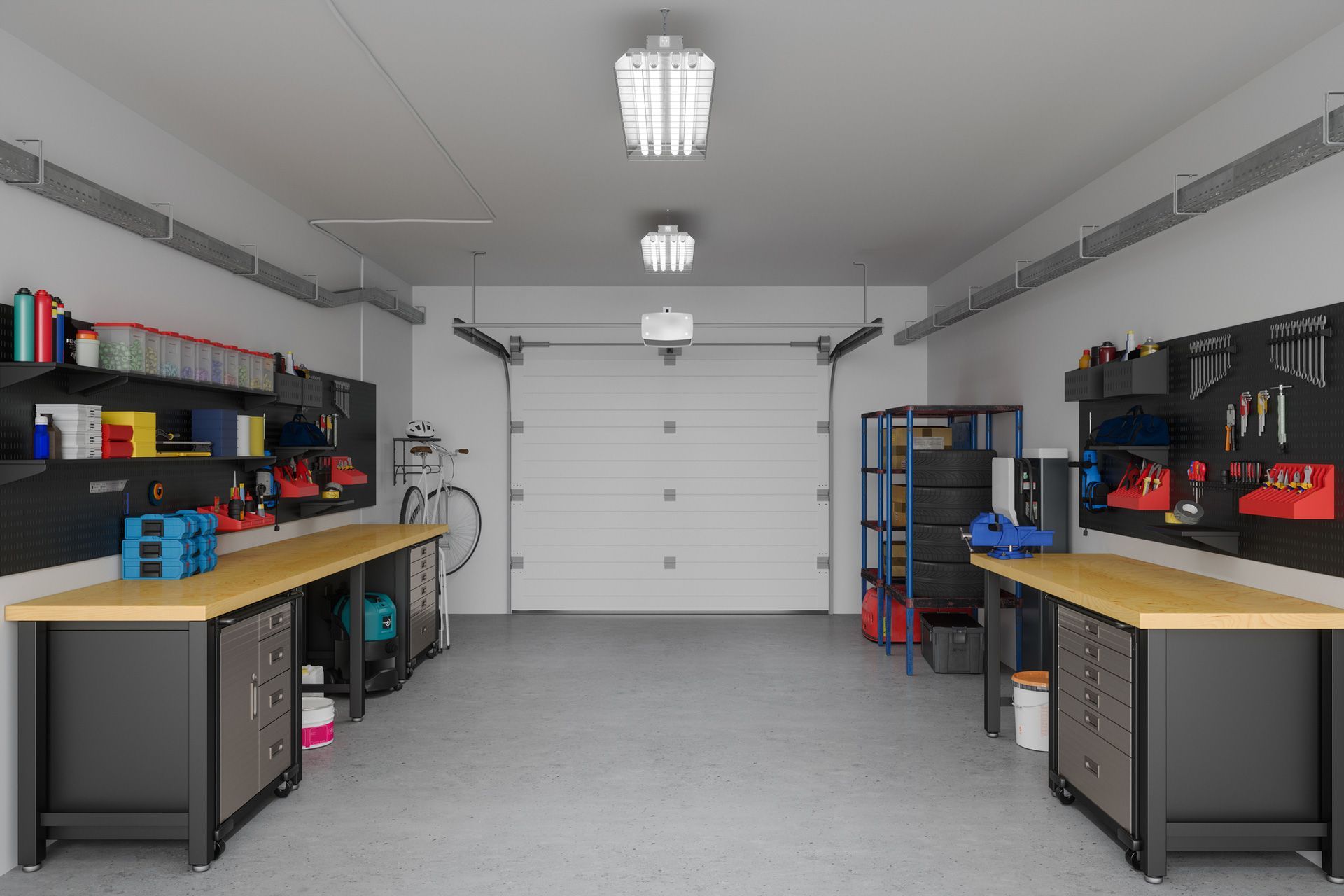 Garage With Equipment — Sydney, NSW — Ryde Garage Doors