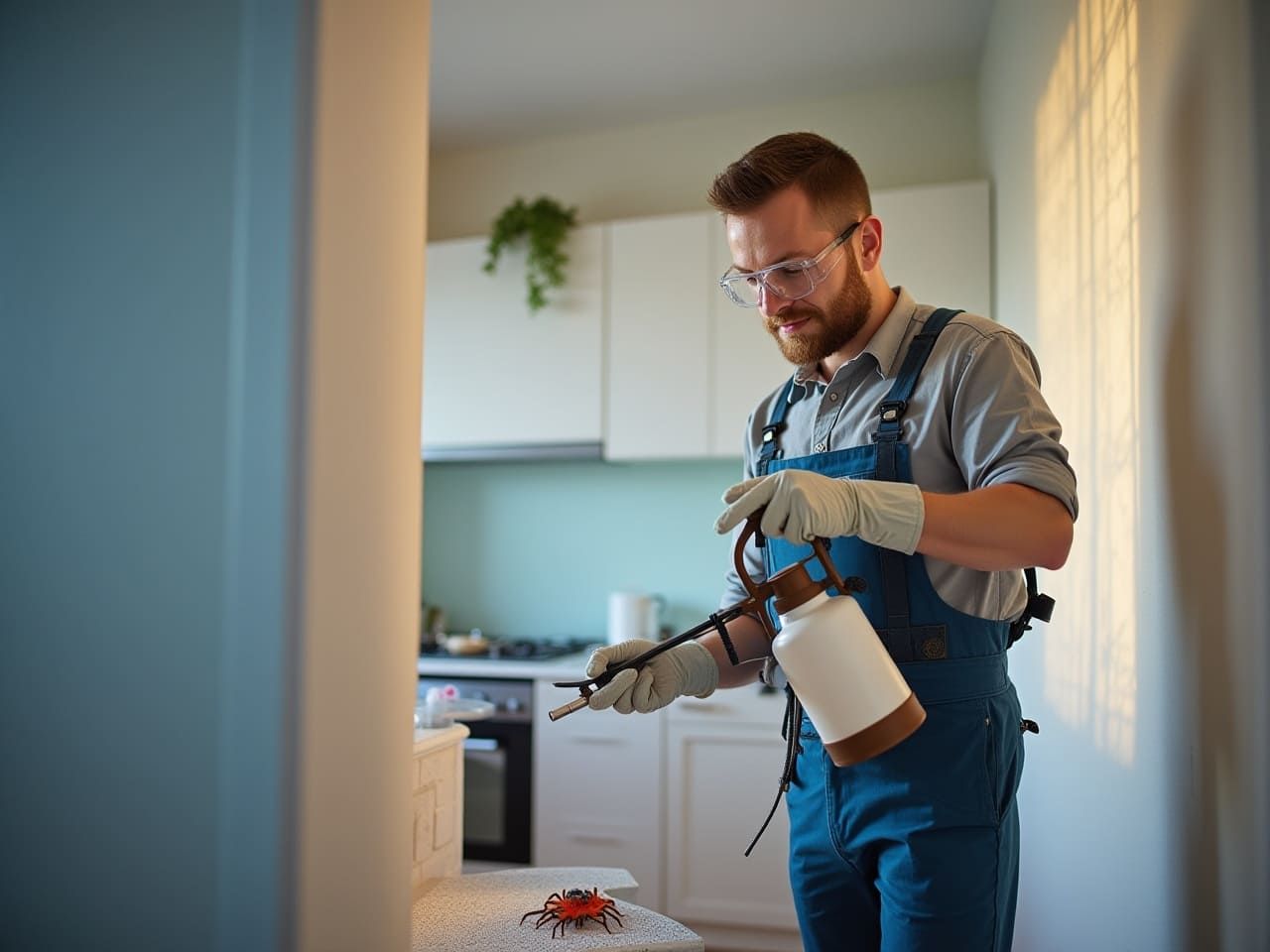 A professional removing brown recluse