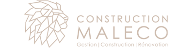 Logo : Construction Maleco, comportant le nom de l'entreprise ainsi gestion, construction et rénovation.