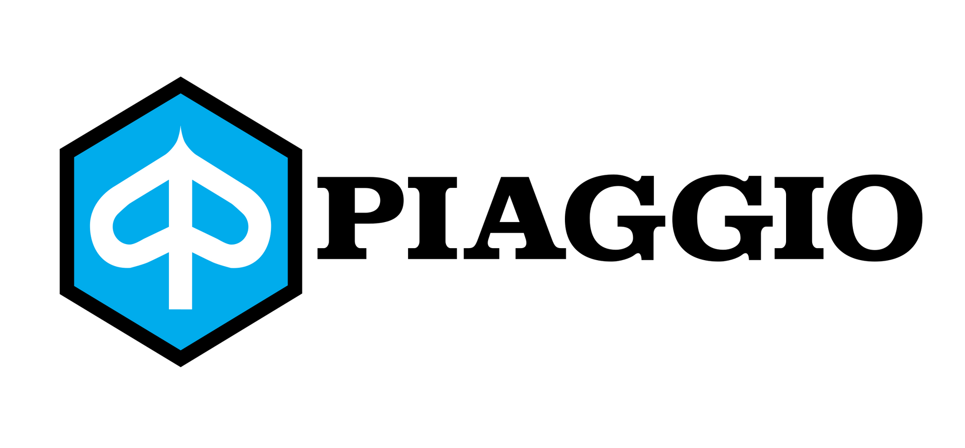 logo piaggio blu e nero