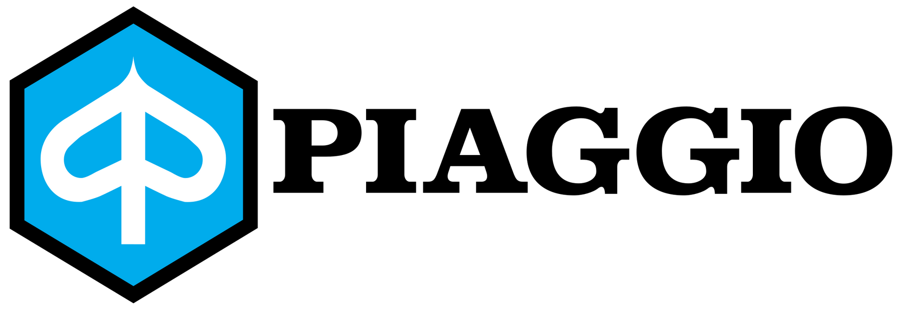 logo piaggio blu e nero