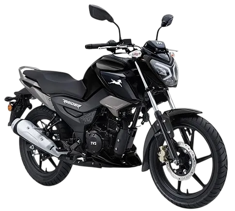 Moto sportiva nera e argentata su sfondo bianco, vista di tre quarti angolata
