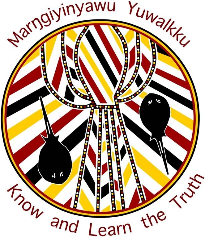 Circular emblem featuring a stylized stingray design in black, red, yellow, and white. Text reads 