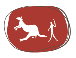 White silhouette of a kangaroo