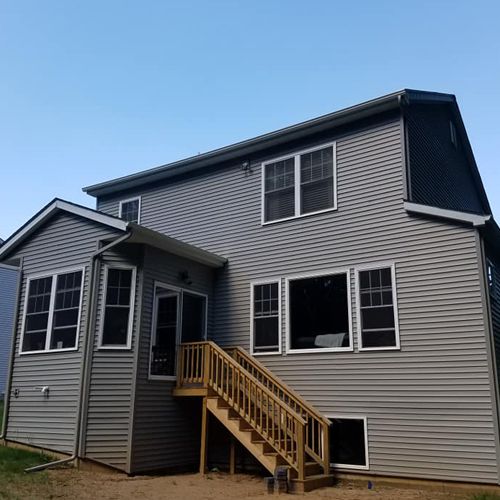 Residential House With Newly Installed Seamless Gutter