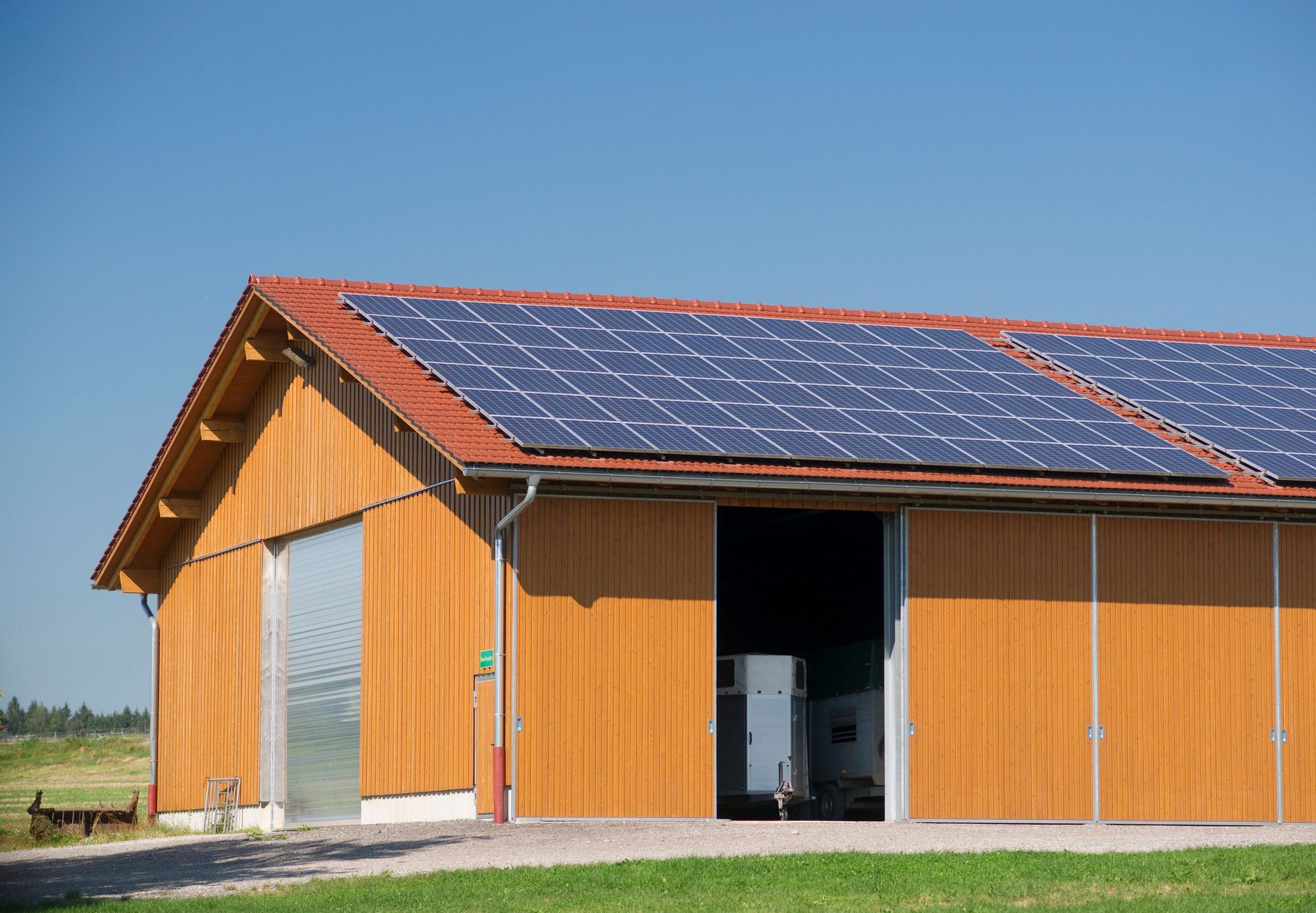 A solar panels on a building 