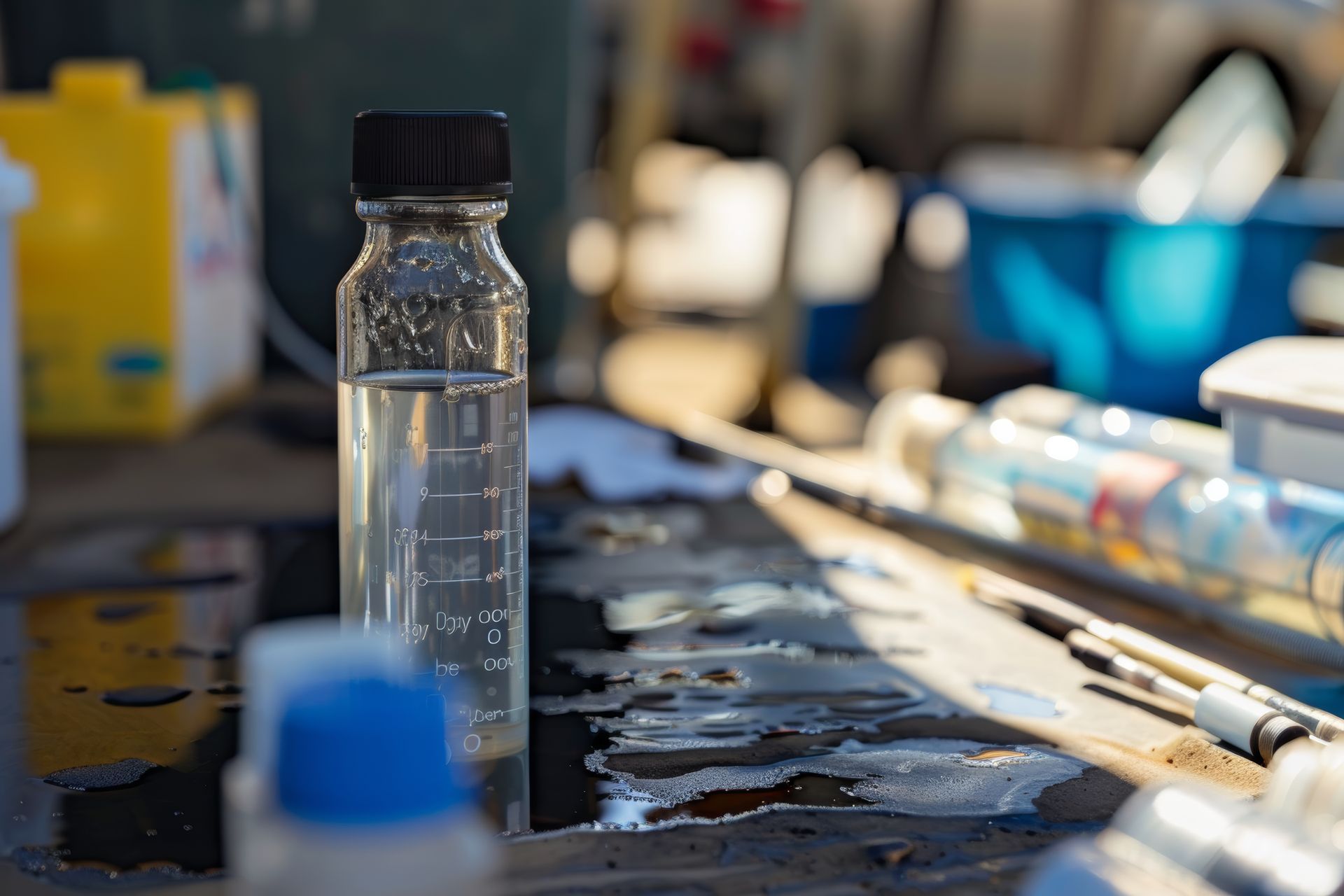 Well water testing sample used to check residential water quality